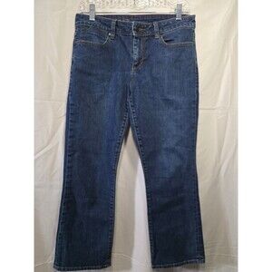 Talbots Signature Crop Flare Jeans Women's Size 6 28 Waist Blue Denim